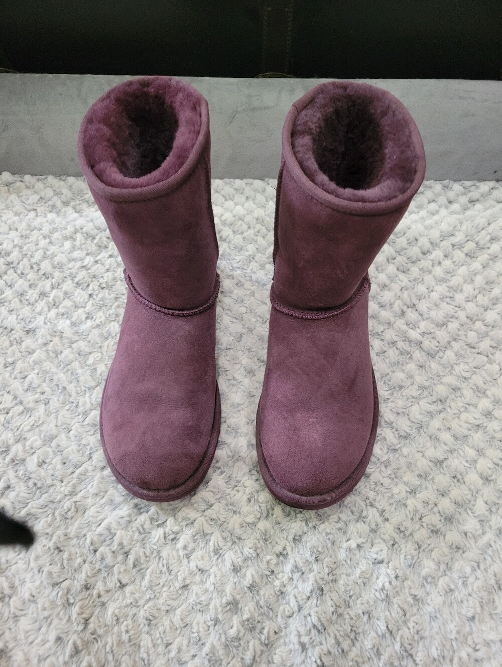 UGGD Plush Mid-Calf Shearling Winter Boots - Plum